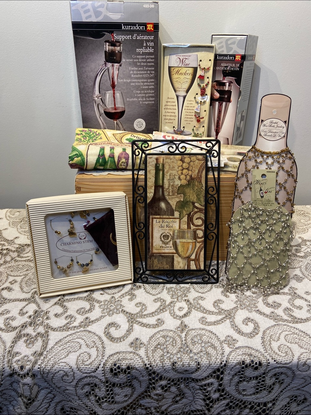 Large Lot of 10 Wine Accessories